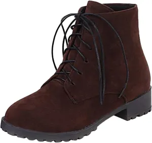 Ankle Boots for Women Black Platform Booties Oxford Boots for Women Hiking Shoes Women Casual Round Head Slip on Pointed Toe Chunky Stacked Heel