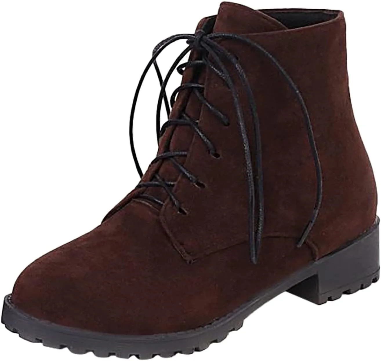Ankle Boots for Women Black Platform Booties Oxford Boots for Women Hiking Shoes Women Casual Round Head Slip on Pointed Toe Chunky Stacked Heel