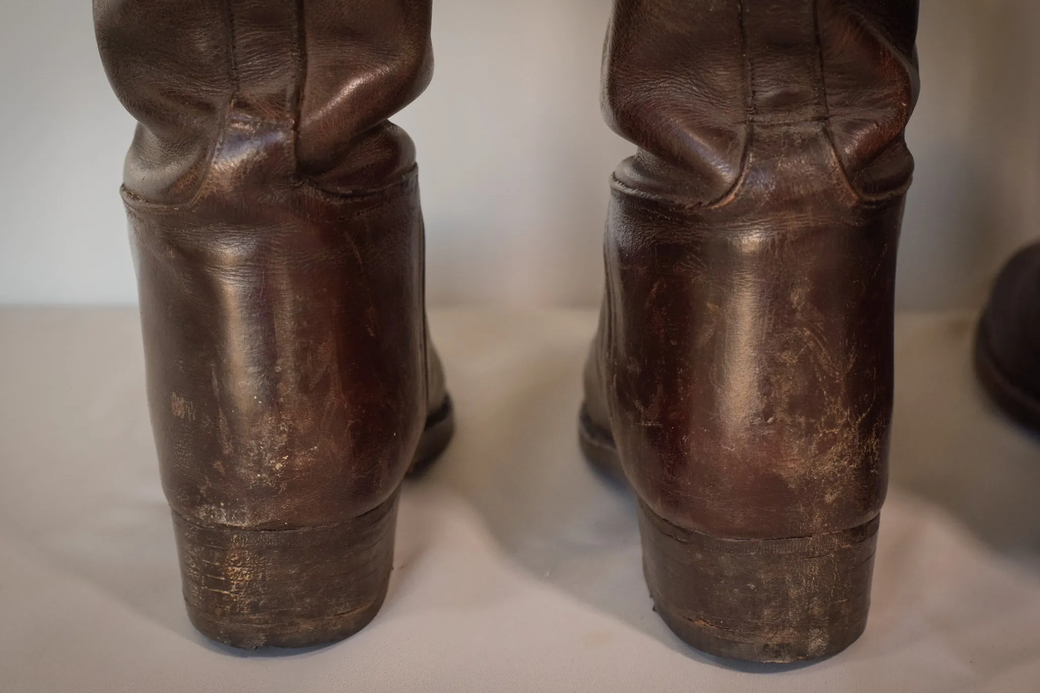Antique Leather Riding Boots - Two pairs