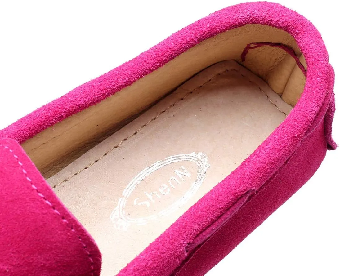 ANUFER Women's Classic Suede Penny Loafers Comfort Handmade Slipper Moccasins