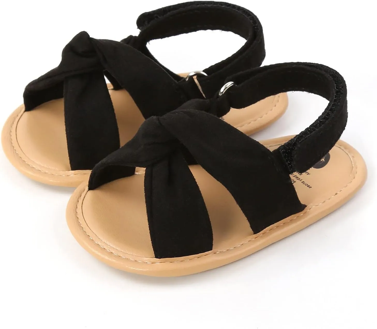 Baby Boy and Unisex Sandals Shoes Infant/Toddlers First Walking Shoes Premium Soft Anti-Slip Sole (Black, 6 Toddler)