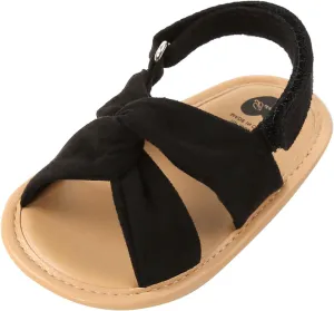 Baby Boy and Unisex Sandals Shoes Infant/Toddlers First Walking Shoes Premium Soft Anti-Slip Sole (Black, 6 Toddler)