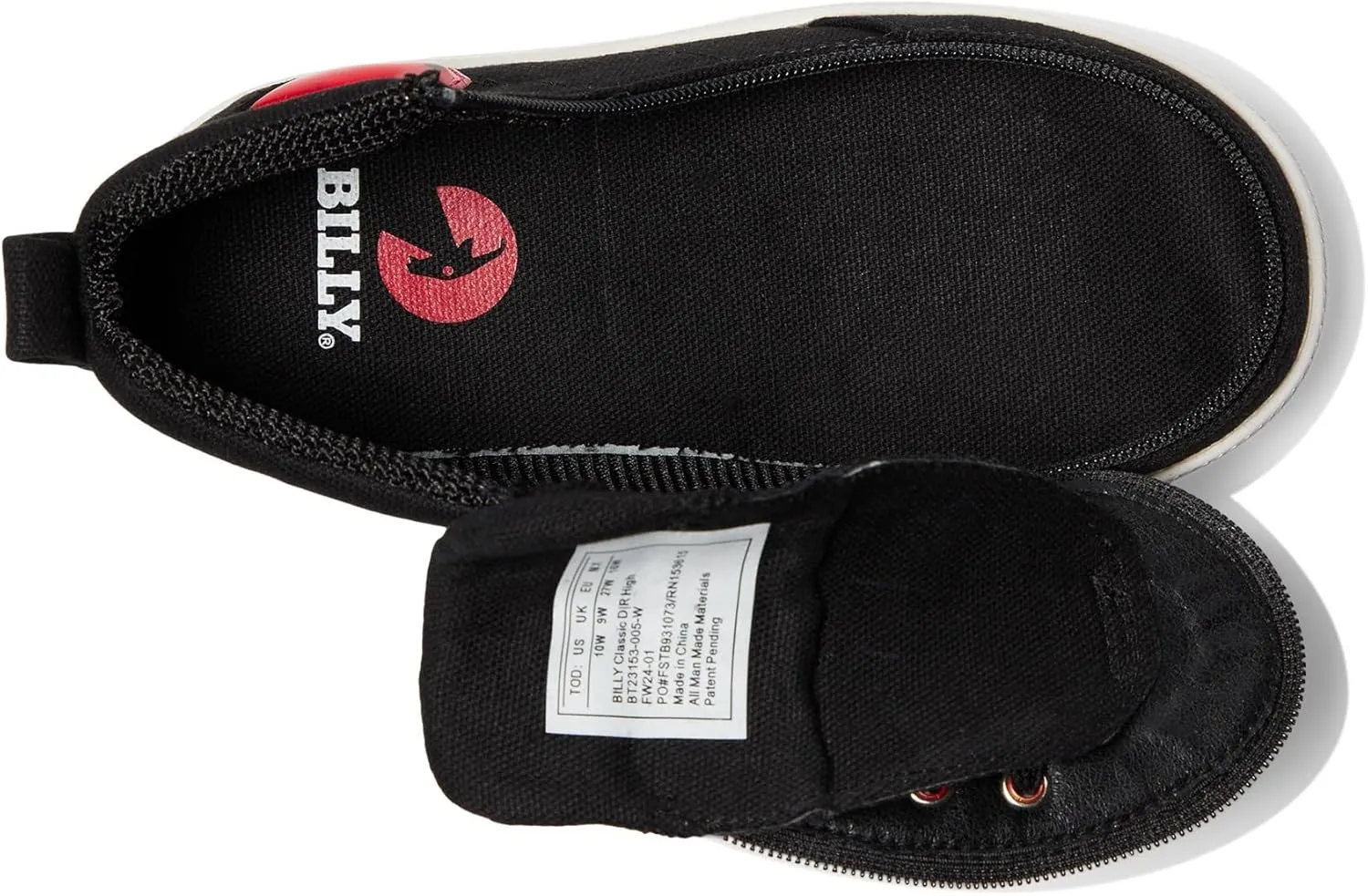 BILLY Footwear Unisex-Child Toddler Black/Red Light Ups Billy Classic D|r High Sneaker