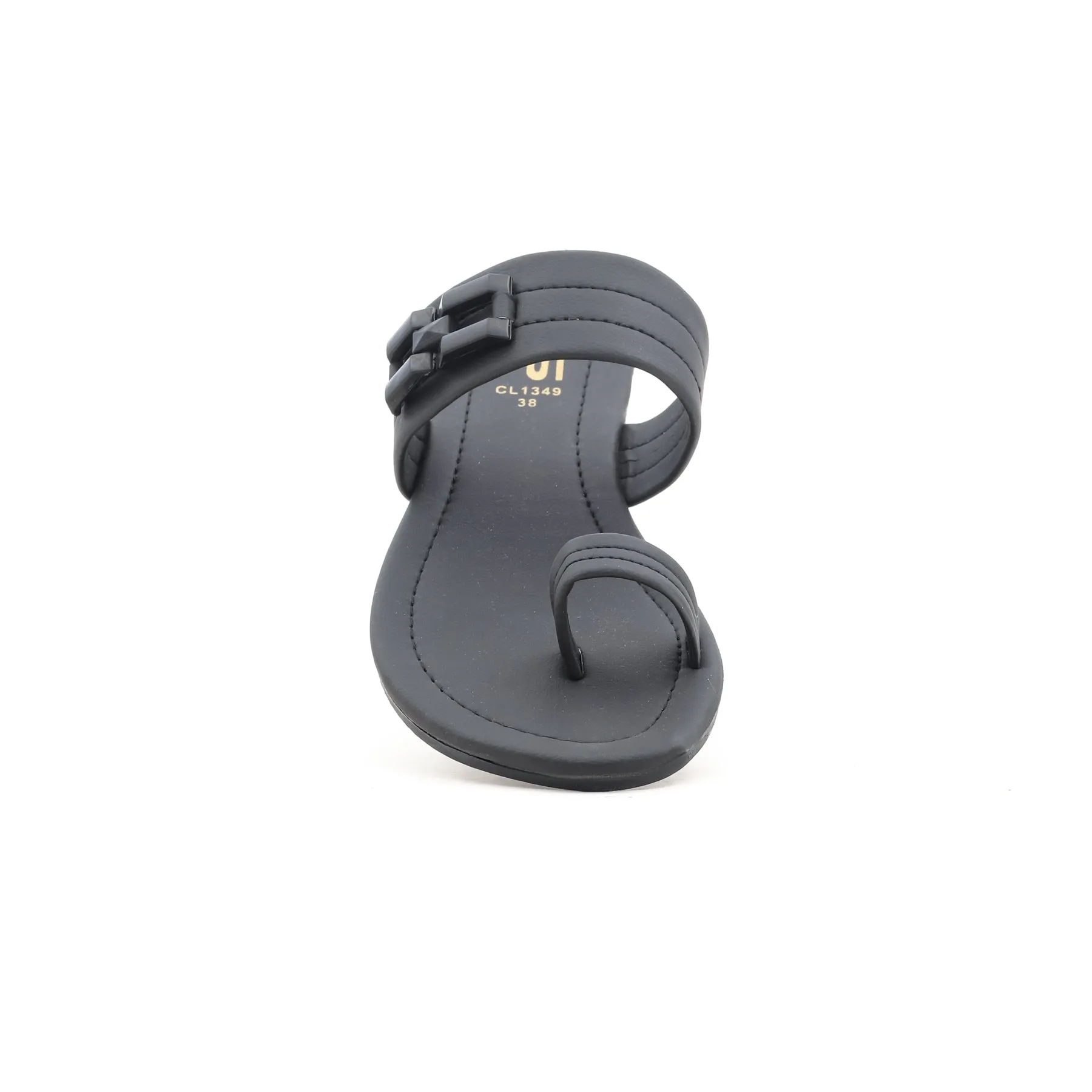 Black Casual Chappal CL1349