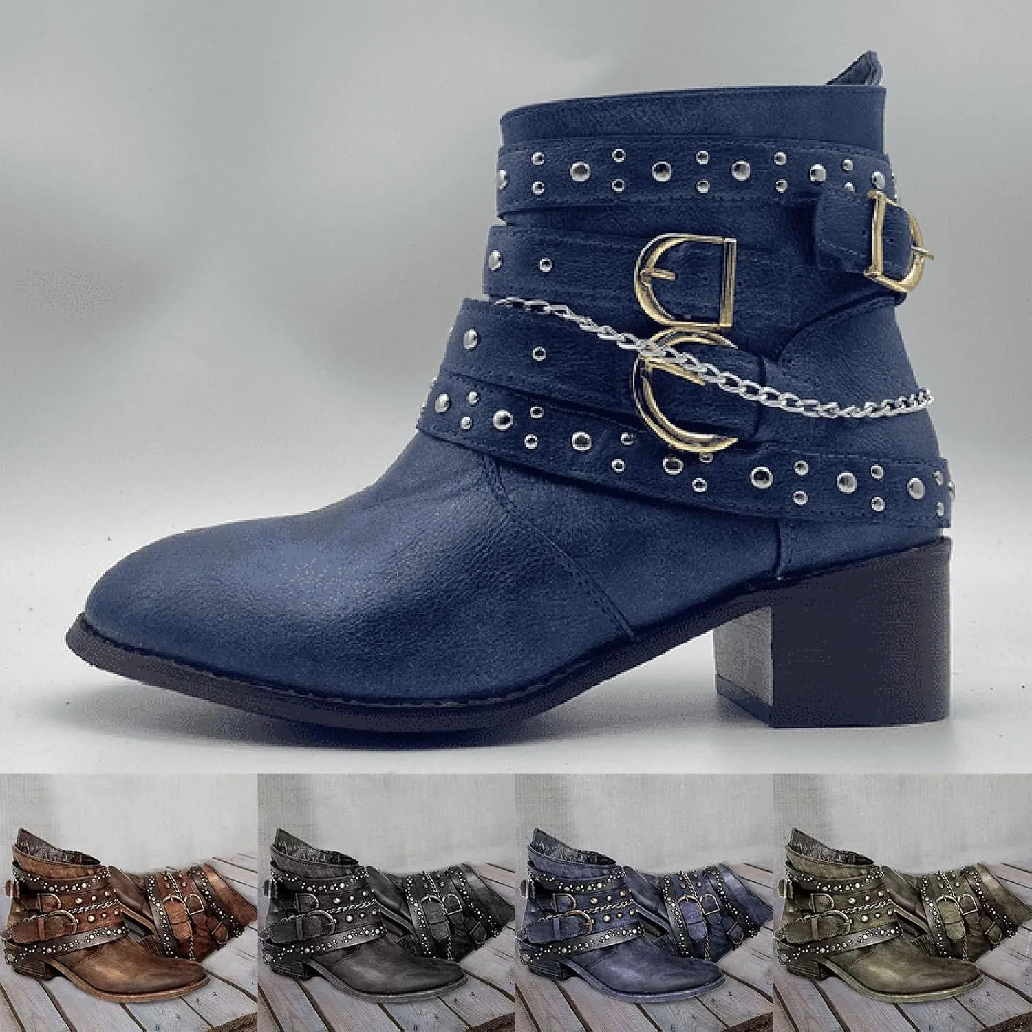 Black Cowboy Boots for Women Ankle Comfortable Booties for Women Ladies Booties Ankle Boots Boot Shoes for Women Round Toe Flat Heel Square Toe Slip On Side Zipper