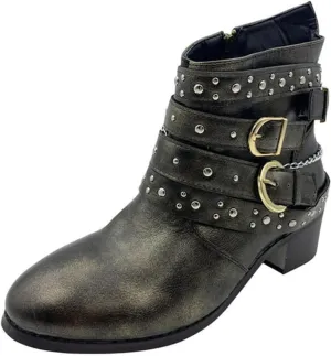 Black Cowboy Boots for Women Ankle Comfortable Booties for Women Ladies Booties Ankle Boots Boot Shoes for Women Round Toe Flat Heel Square Toe Slip On Side Zipper