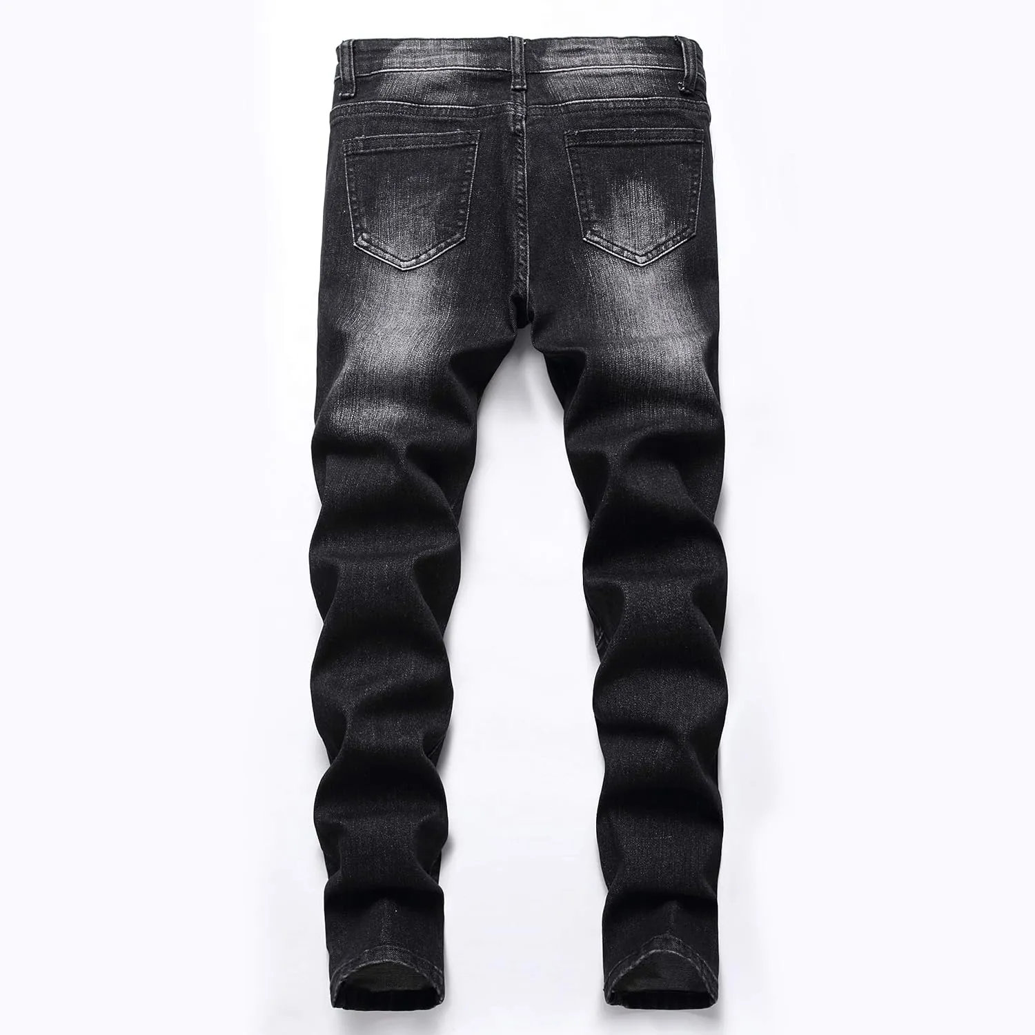 Boy's Biker Skinny Fit Ripped Destroyed Distressed Stretch Stylish Fashion Moto Denim Jeans Pants