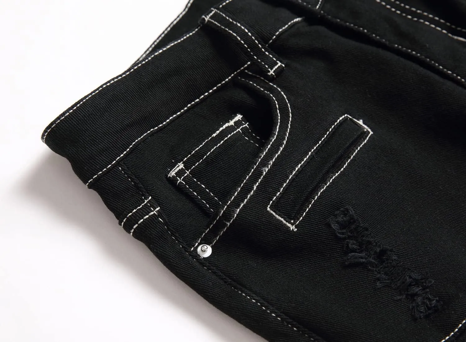 Boy's Biker Skinny Fit Ripped Destroyed Distressed Stretch Stylish Fashion Moto Denim Jeans Pants