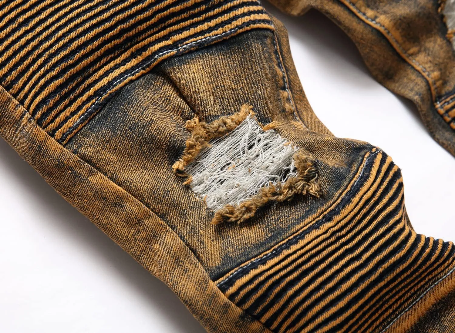 Boy's Biker Skinny Fit Ripped Destroyed Distressed Stretch Stylish Fashion Moto Denim Jeans Pants
