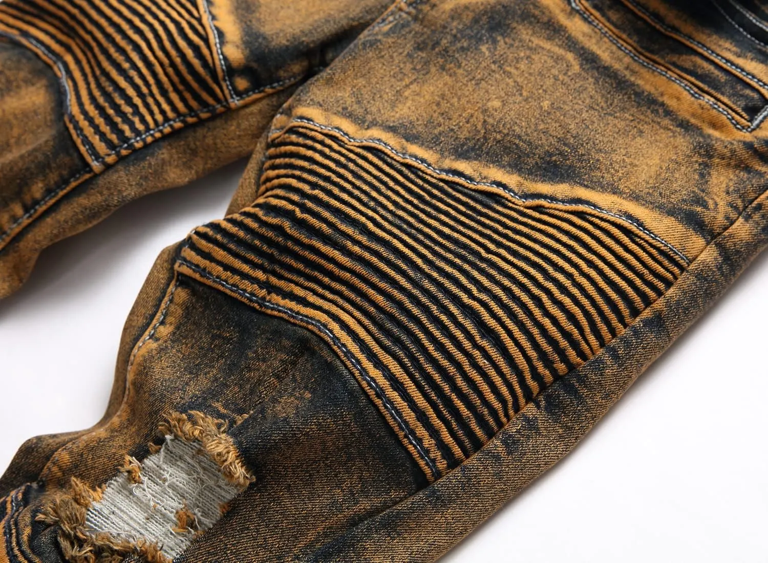 Boy's Biker Skinny Fit Ripped Destroyed Distressed Stretch Stylish Fashion Moto Denim Jeans Pants