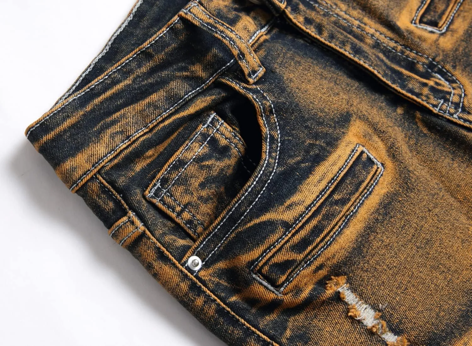 Boy's Biker Skinny Fit Ripped Destroyed Distressed Stretch Stylish Fashion Moto Denim Jeans Pants