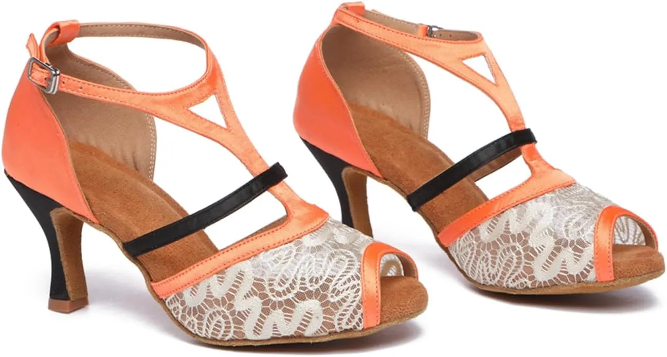 Breathable lace vamp Dance Shoes for Women Ballroom Stylish Bridal Wedding Sandals