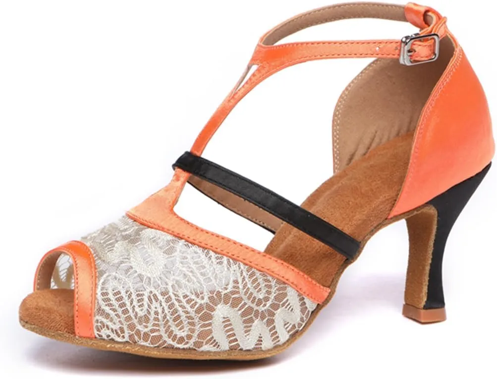 Breathable lace vamp Dance Shoes for Women Ballroom Stylish Bridal Wedding Sandals