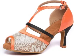 Breathable lace vamp Dance Shoes for Women Ballroom Stylish Bridal Wedding Sandals