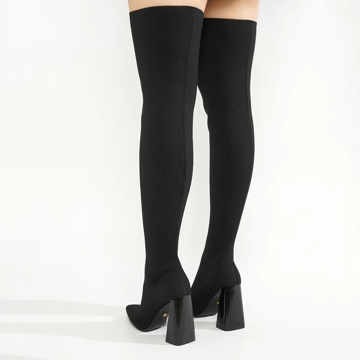 Cape Robbin Thigh High Boots for Women  Knee High Over The Knee Boots for Women - Womens Block High Heel Boots (Flo.A)