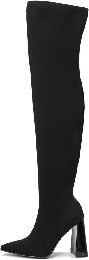 Cape Robbin Thigh High Boots for Women  Knee High Over The Knee Boots for Women - Womens Block High Heel Boots (Flo.A)