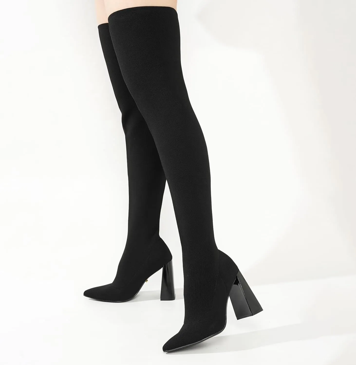 Cape Robbin Thigh High Boots for Women  Knee High Over The Knee Boots for Women - Womens Block High Heel Boots (Flo.A)