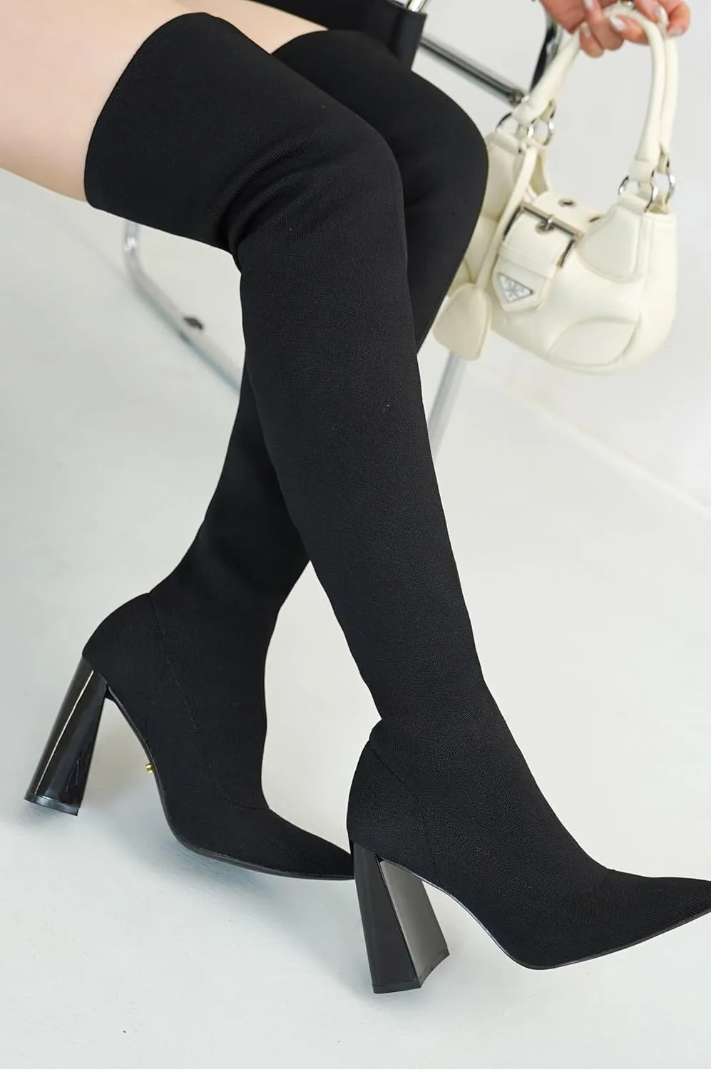 Cape Robbin Thigh High Boots for Women  Knee High Over The Knee Boots for Women - Womens Block High Heel Boots (Flo.A)