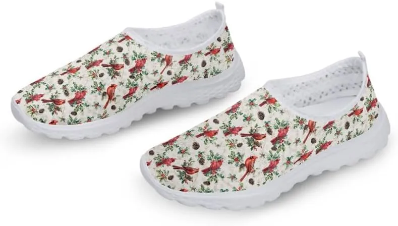Cardinal Bird Women Sports Athletic Walking Work Shoes, Comfortable Easy Mesh Shoes, Footwear Sole Loafers