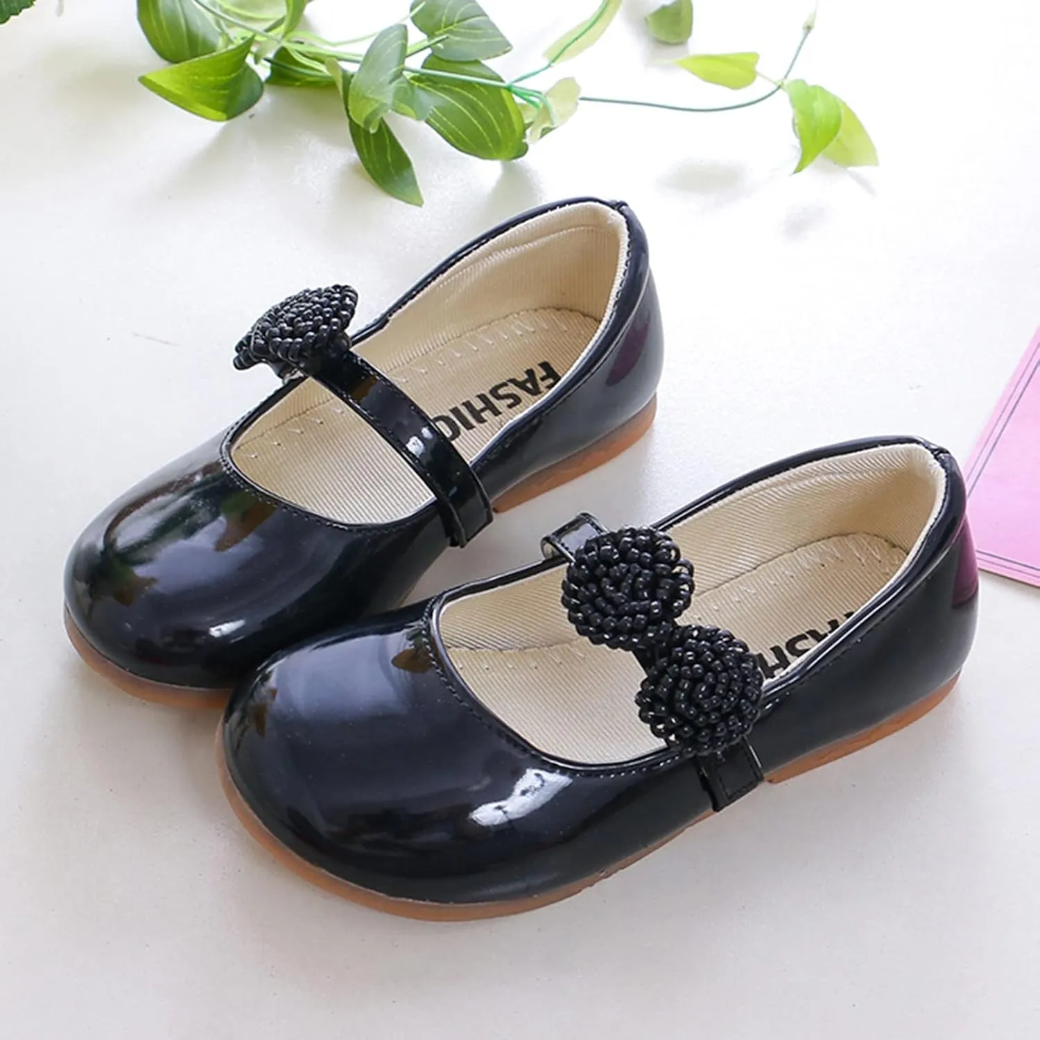 Children Loafers Leather Shoes Bowknot Girls Princess Shoes Single Shoes Performance Dress Shoes Kids Wide Shoes