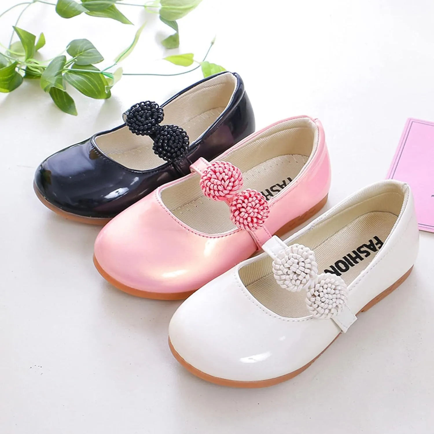 Children Loafers Leather Shoes Bowknot Girls Princess Shoes Single Shoes Performance Dress Shoes Kids Wide Shoes