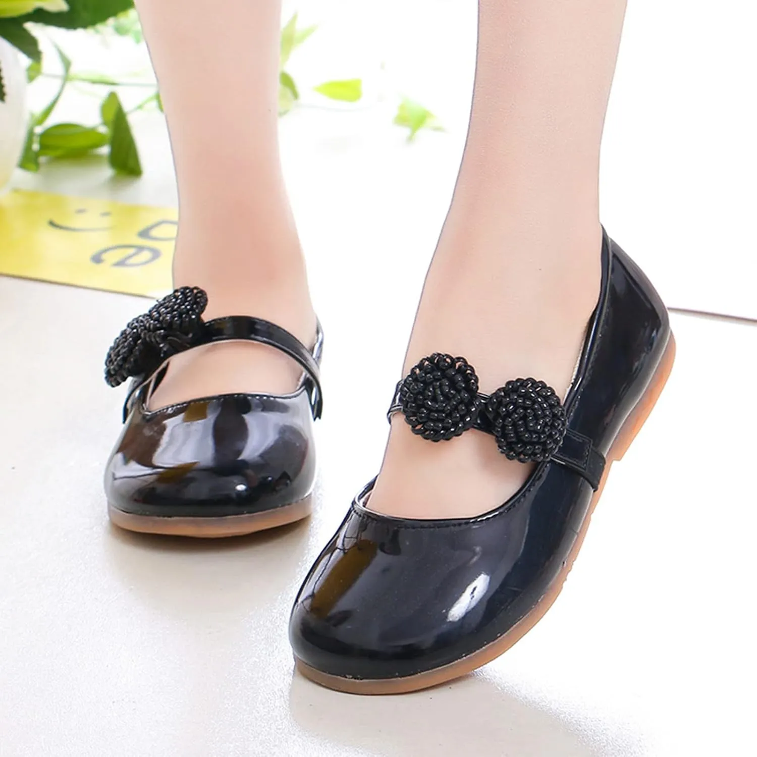 Children Loafers Leather Shoes Bowknot Girls Princess Shoes Single Shoes Performance Dress Shoes Kids Wide Shoes