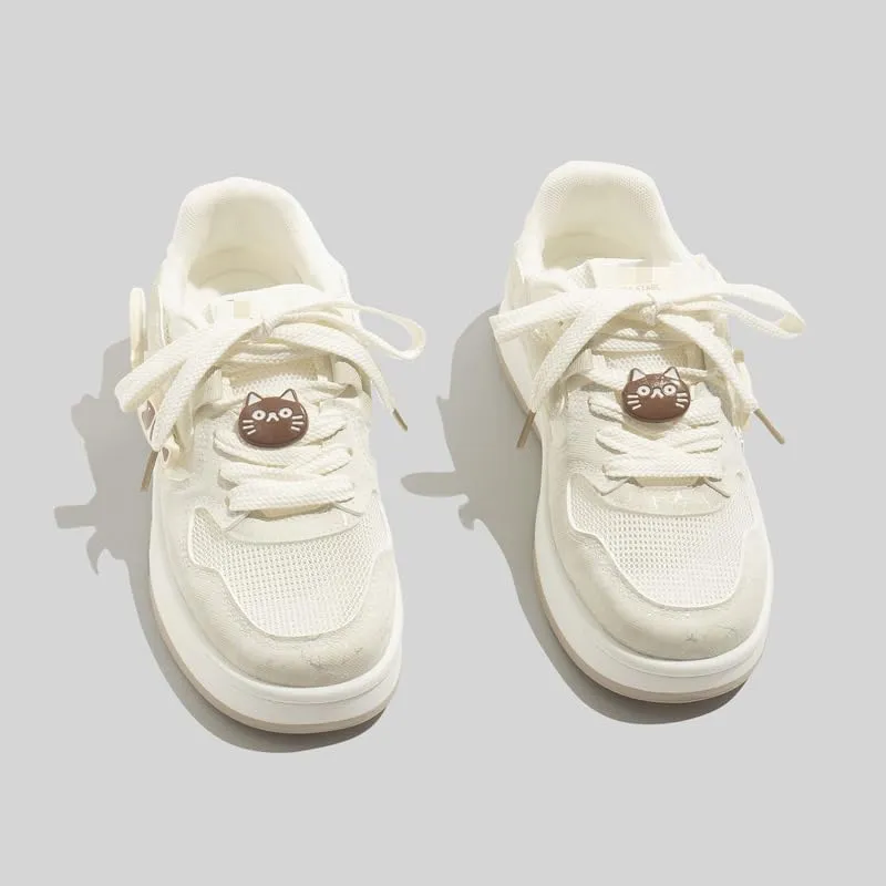 Chunky Sneakers for Women & Girls Cute Y2k Platform Mesh Running Shoes Thick Sole Walking Shoes