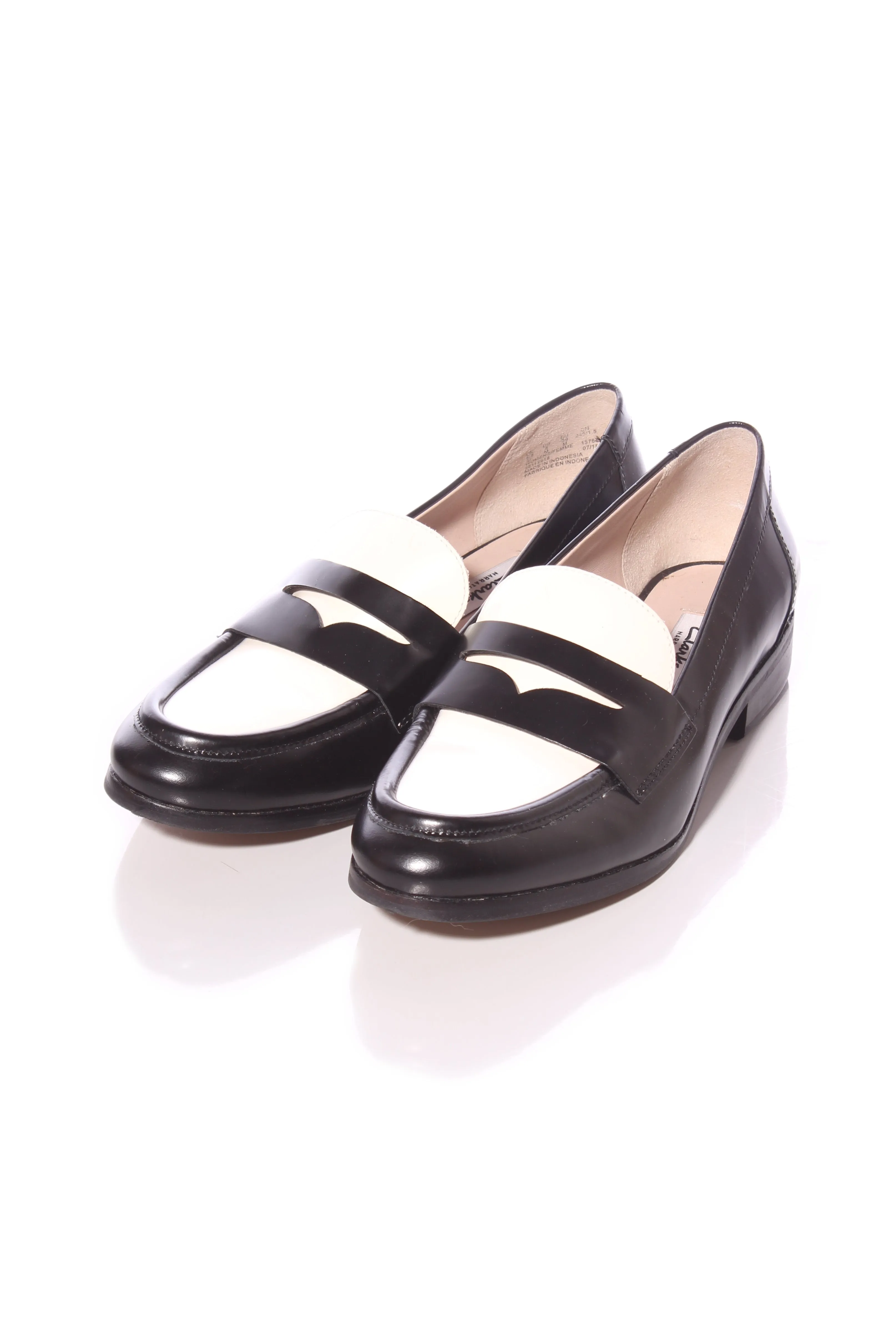 CLARKS - Monochrome leather loafers! 39