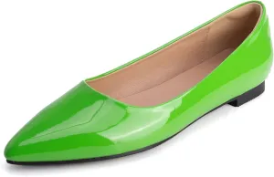 Comfort Flats Pointed Toe Slip On Patent Women Shoes