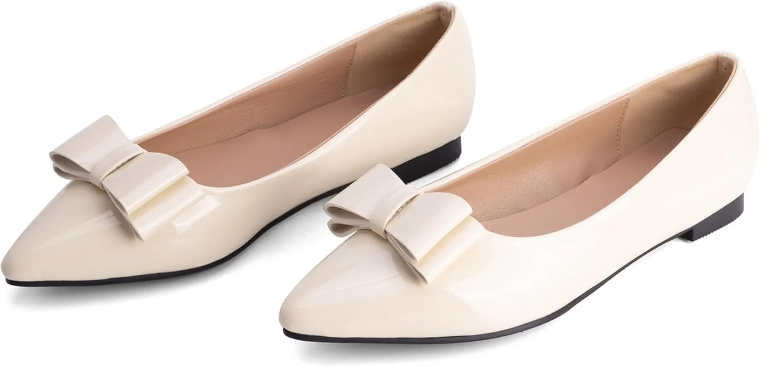 Comfort Flats Pointed Toe Slip On Patent Women Shoes