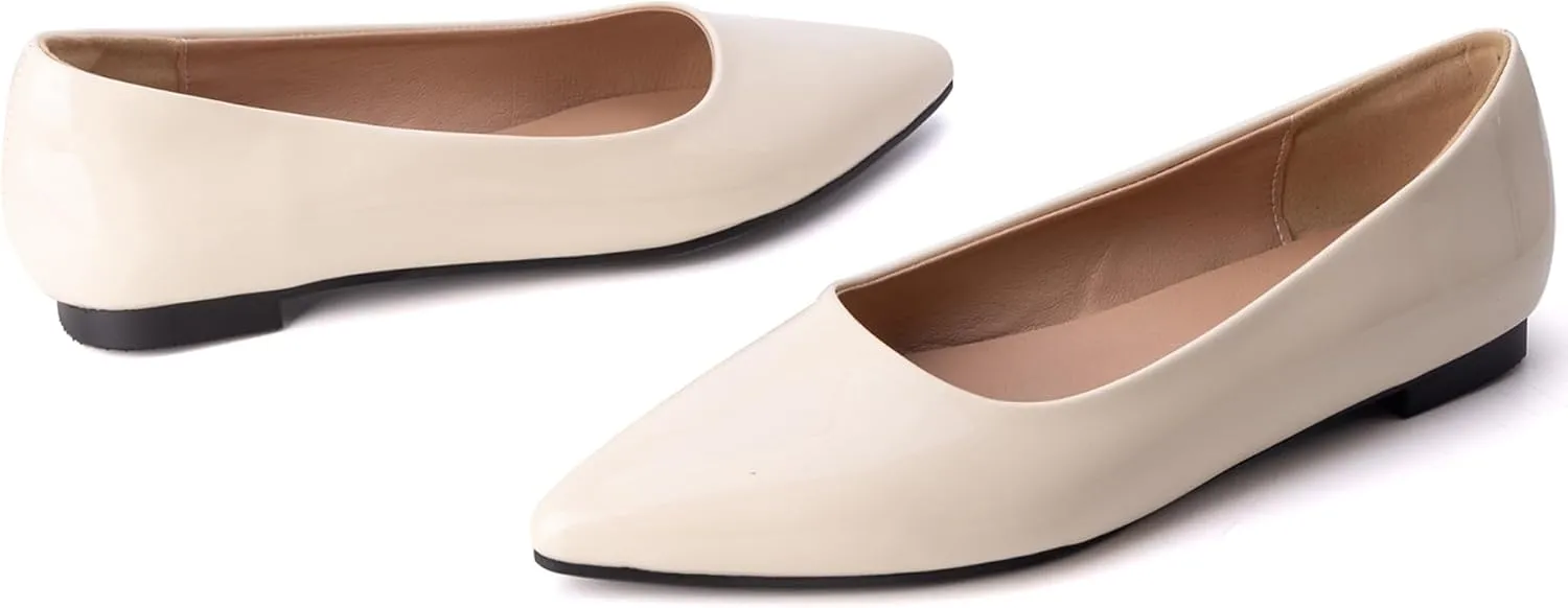 Comfort Flats Pointed Toe Slip On Patent Women Shoes