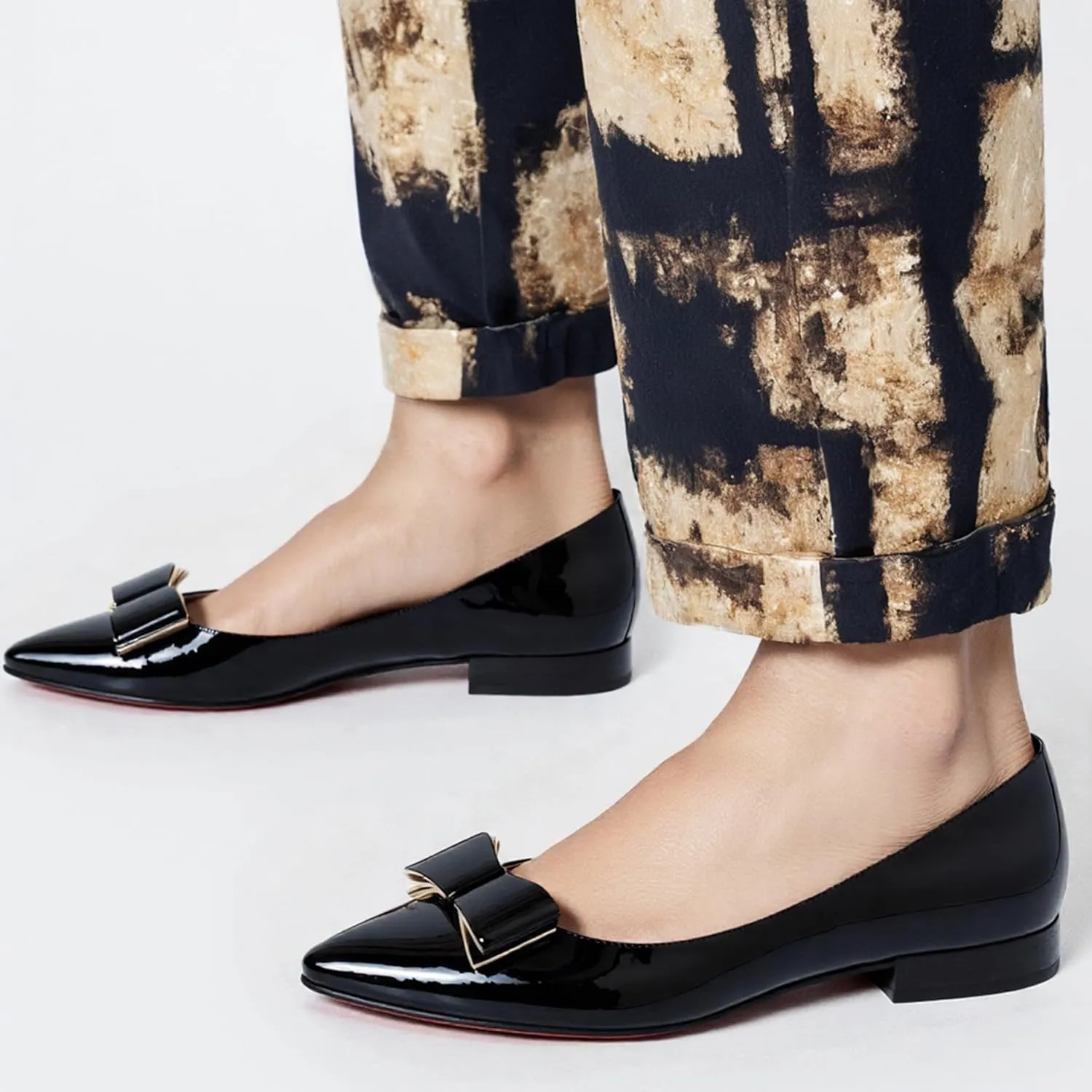 Comfort Flats Pointed Toe Slip On Patent Women Shoes