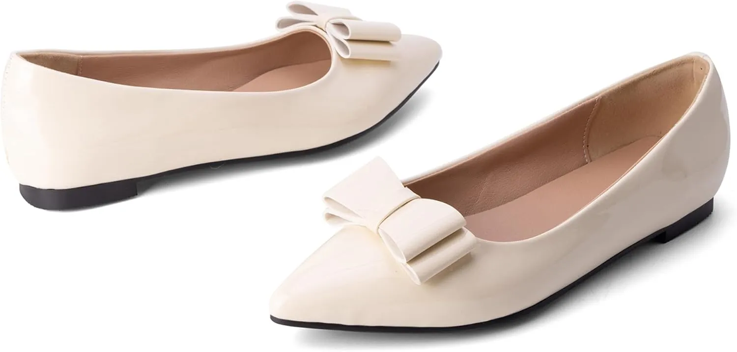 Comfort Flats Pointed Toe Slip On Patent Women Shoes