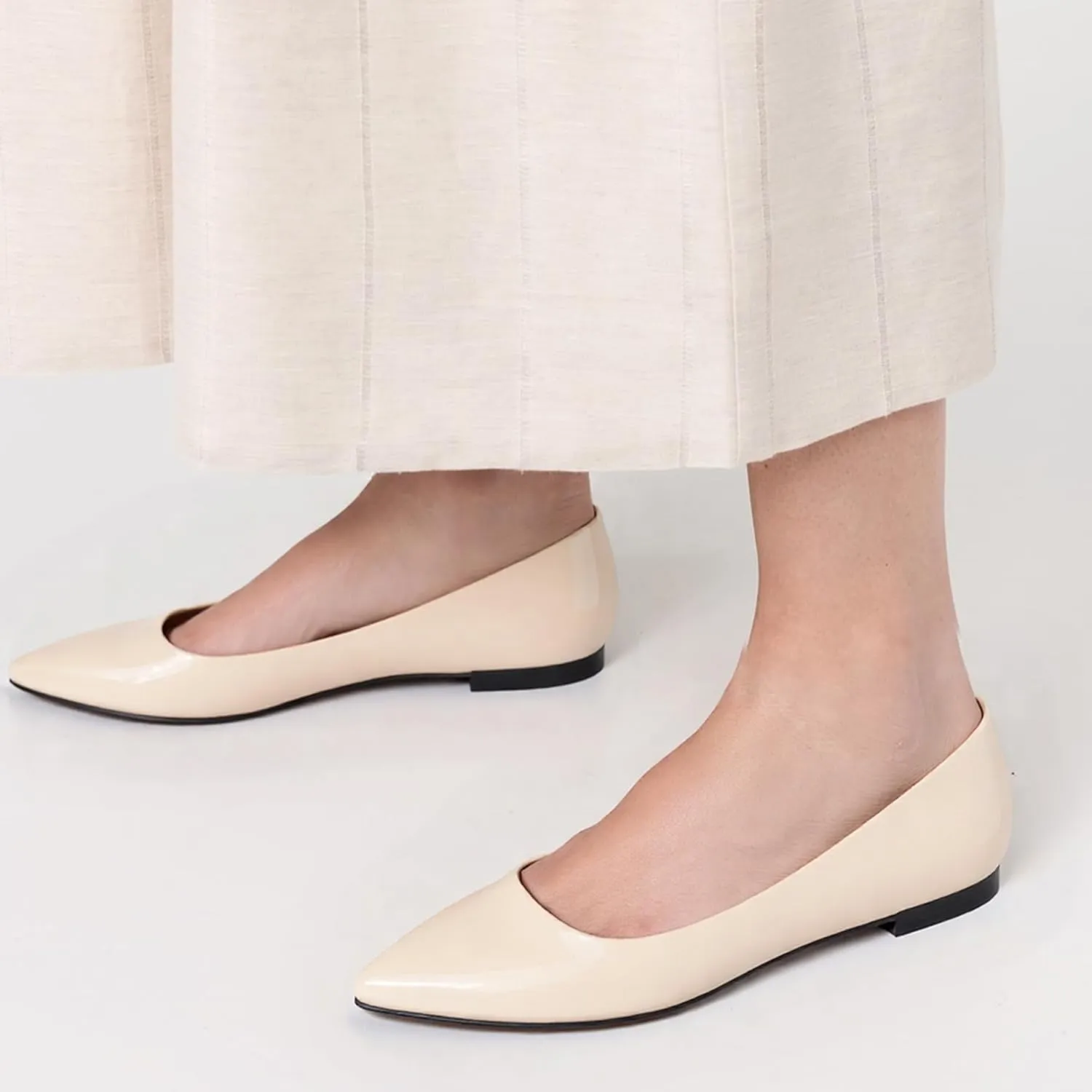 Comfort Flats Pointed Toe Slip On Patent Women Shoes