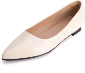 Comfort Flats Pointed Toe Slip On Patent Women Shoes