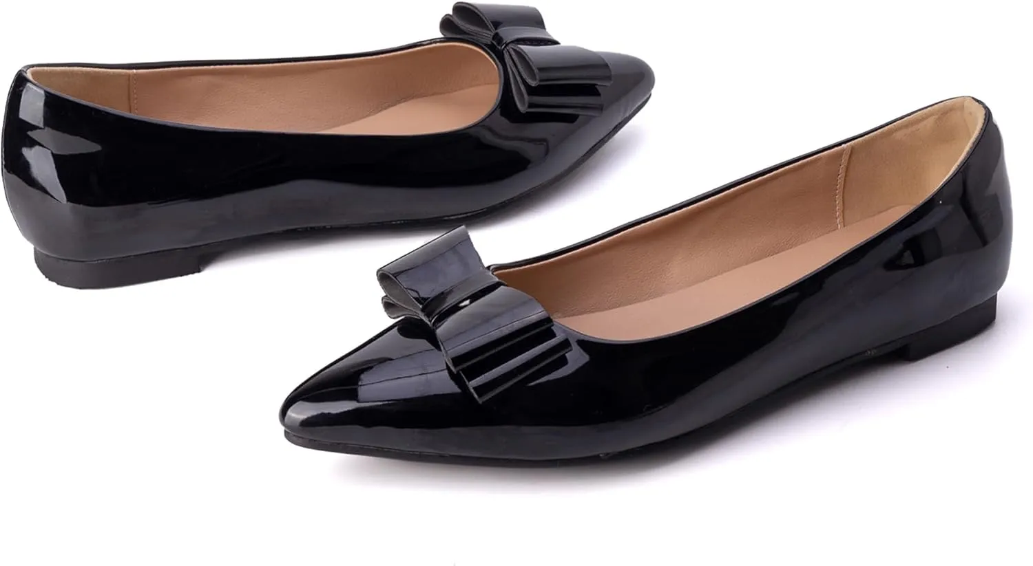 Comfort Flats Pointed Toe Slip On Patent Women Shoes