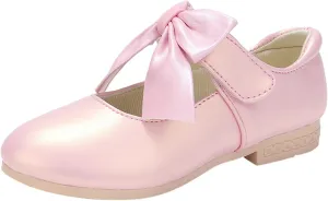 Cute Bowknot Girls Mary Jane Low Heel Dress Shoes Elegant Flower Wedding Pary Ballet Toddler Size 12 Shoes