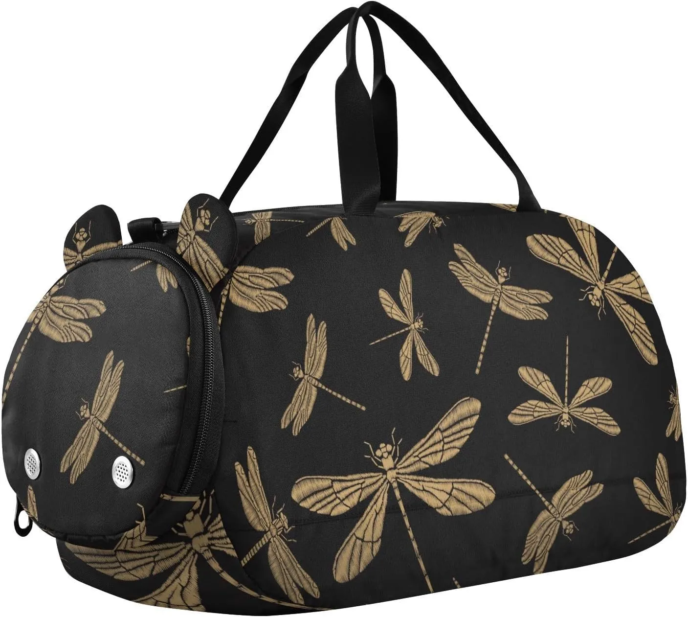 Duffel Bags for Boys Girls Stylish Golden Dragonfly Dance Bag Small Gym Bags for Kids Teens