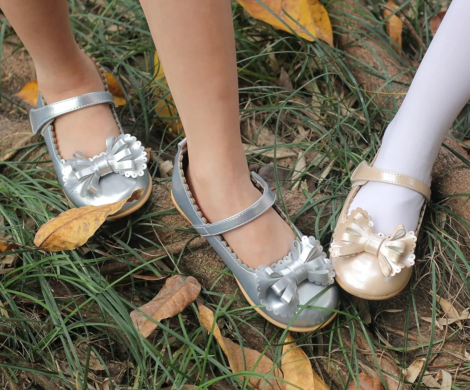 EIGHT KM Toddler Girls Dress Shoes  Girls Mary Jane Shoes | Mary Jane Flats - Ballet Flats  Party, Flower Girl, Wedding Dress Shoes for Girls  Comfortable & Non-Slip Design for Ages up to 7