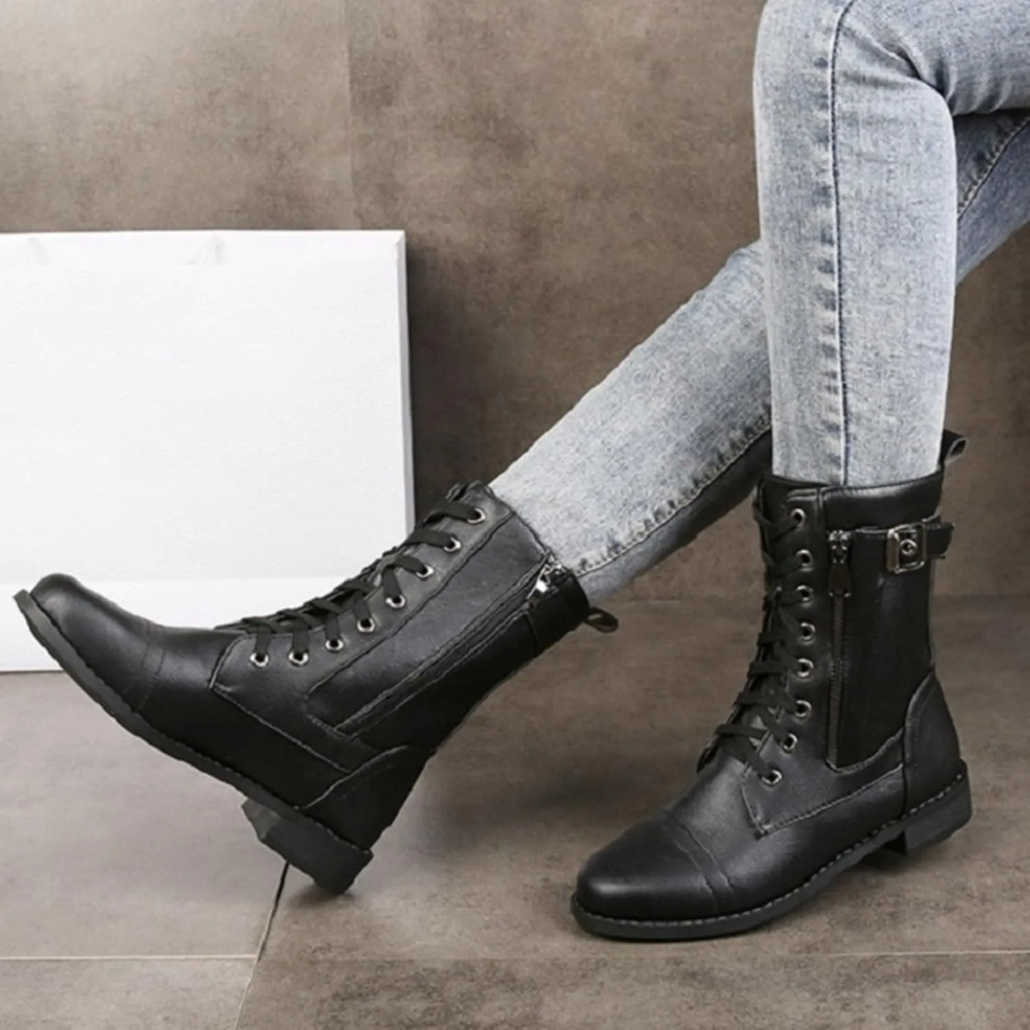 Fall Boots for Women 2024 Ankle Brown Booties Women Ladies Booties Ankle Boots Hiking Shoes Women Soft Sole Fashion Lace-up Round Toe Comfortable Low Heel