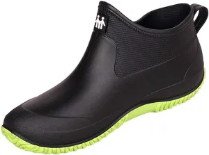 FENIKUSU Men's Waterproof Rain Boots Ankle High Antiskid Garden Kitchen Work Shoes with Comfortable Insole