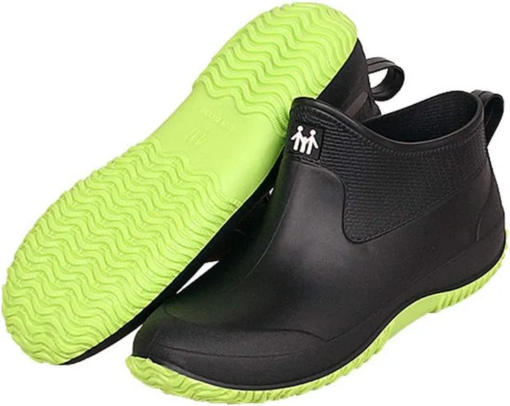FENIKUSU Men's Waterproof Rain Boots Ankle High Antiskid Garden Kitchen Work Shoes with Comfortable Insole