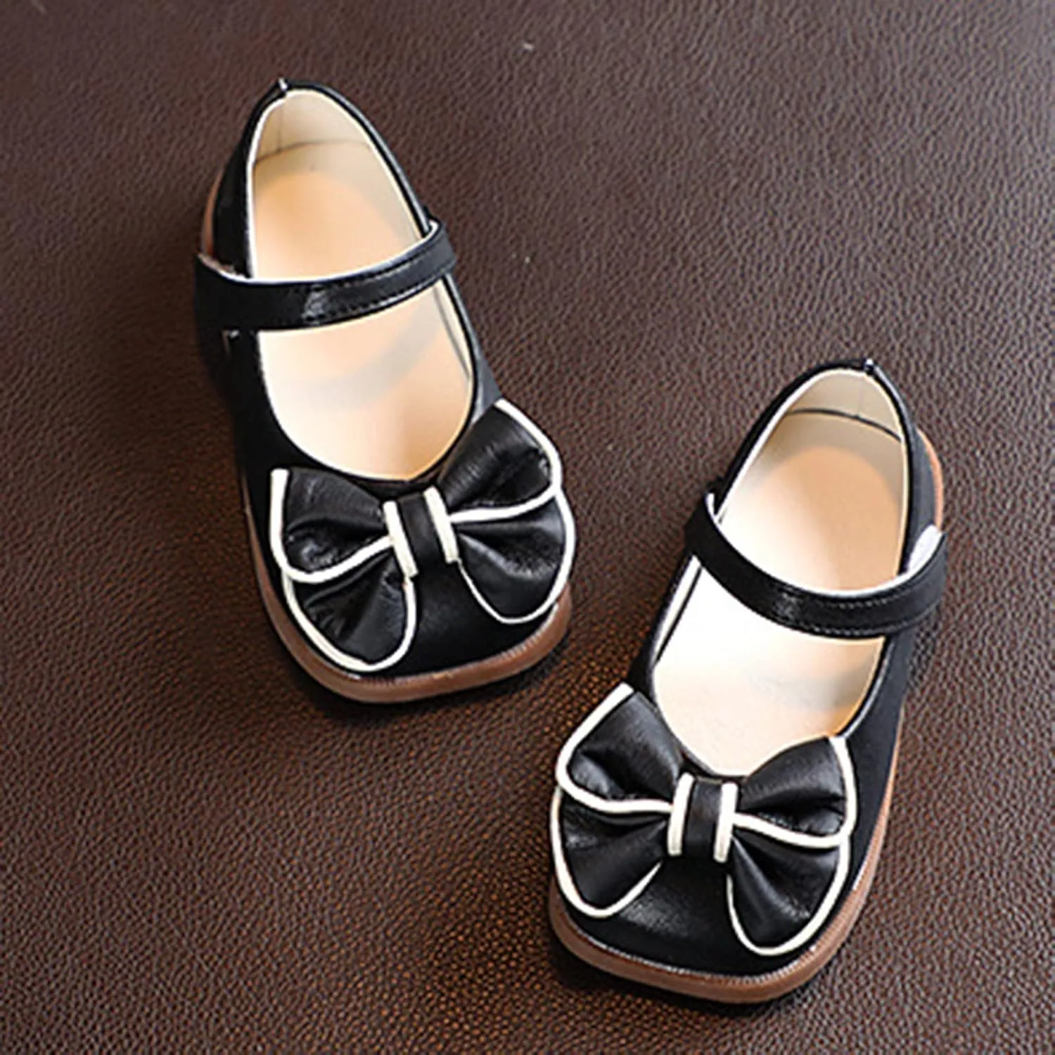 Flower Girl Ballet Flat Bow Ballerina Mary Jane Dress Shoes for Pary School Wedding Baptism Elegant xfords