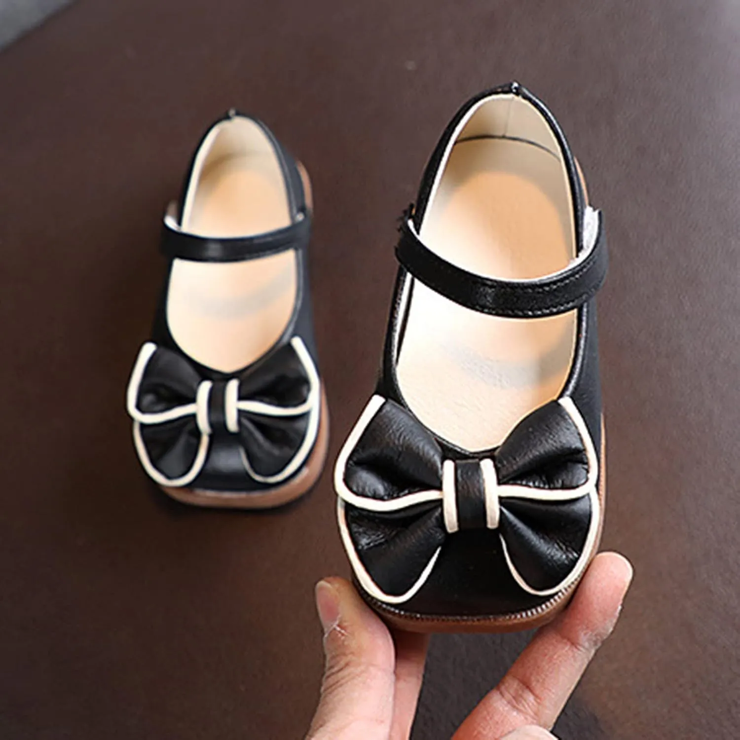 Flower Girl Ballet Flat Bow Ballerina Mary Jane Dress Shoes for Pary School Wedding Baptism Elegant xfords