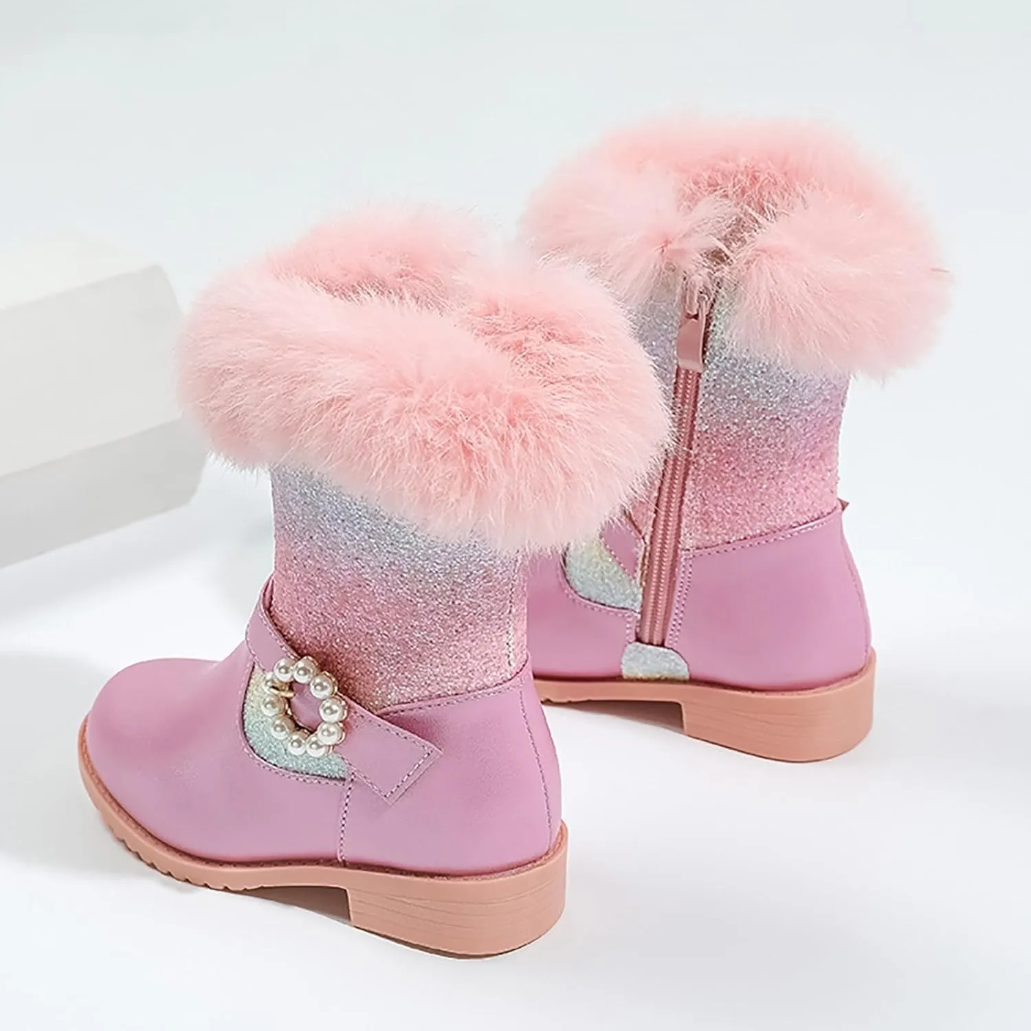 Girls Boots Mid Calf Snow Boots Glitter Toddler Western Cowboy Boot Little Kid Big Kid Dress Up Party Dance Shoes