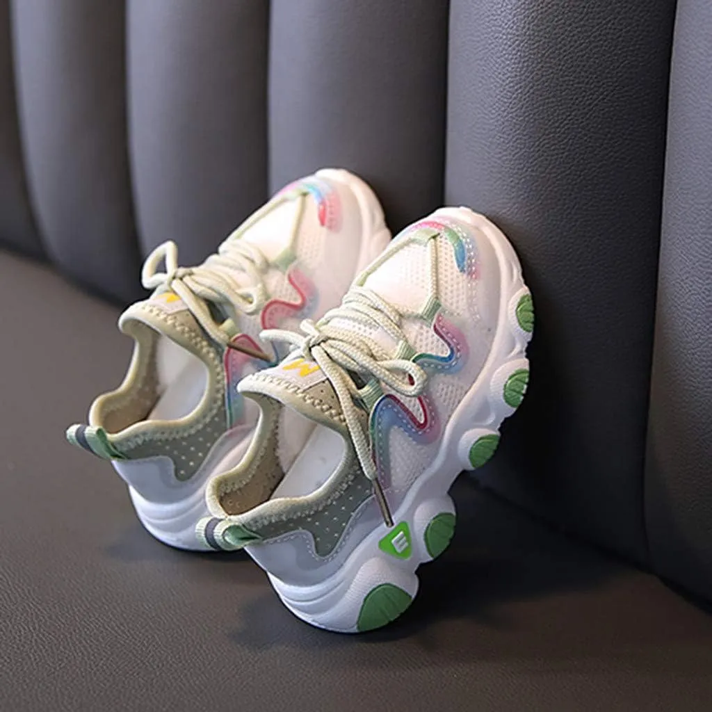 Girls Boys Shoes Kids Sneakers Lace-up Tennis Running Shoes Casual Lightweight Breathable Classic Walking Shoes