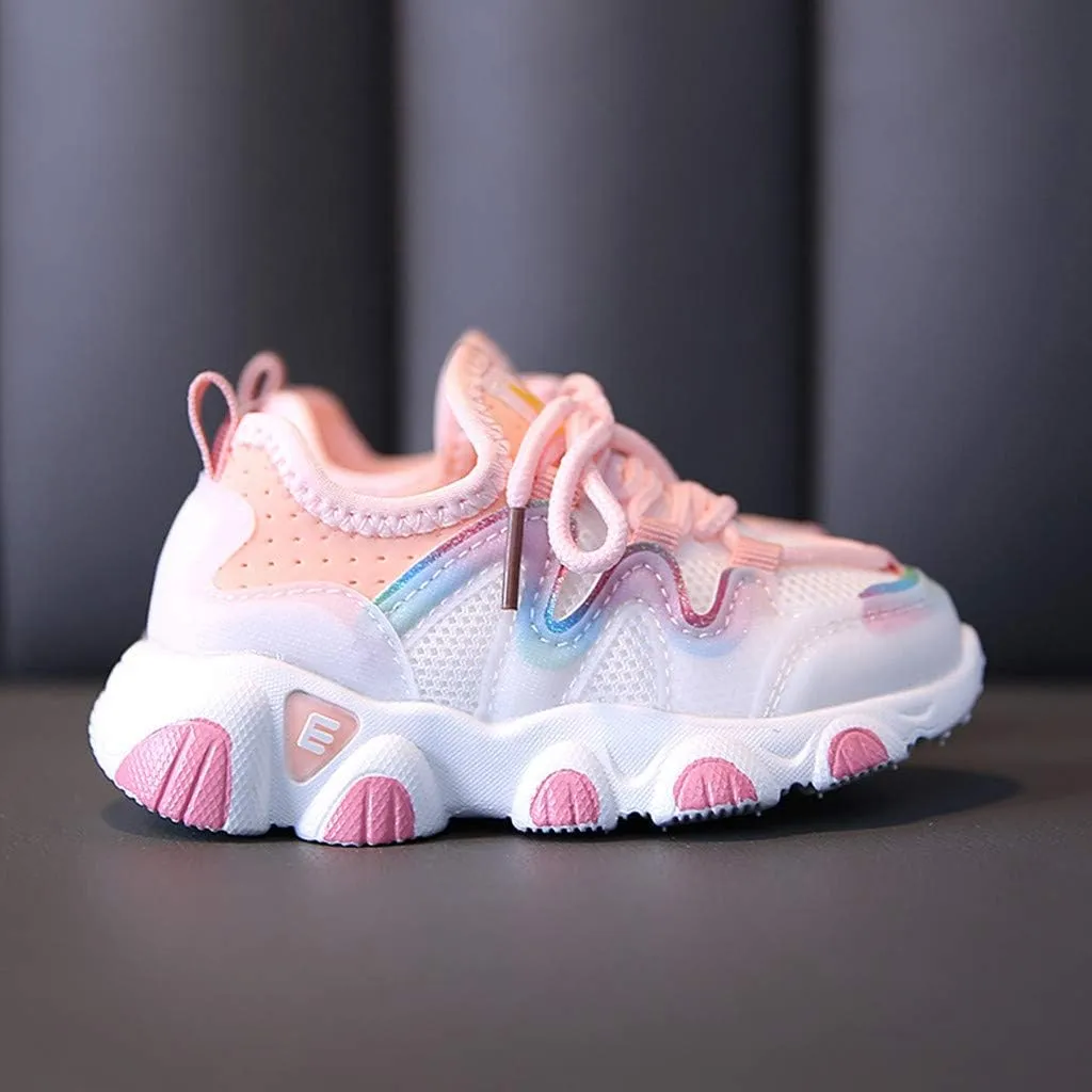 Girls Boys Shoes Kids Sneakers Lace-up Tennis Running Shoes Casual Lightweight Breathable Classic Walking Shoes
