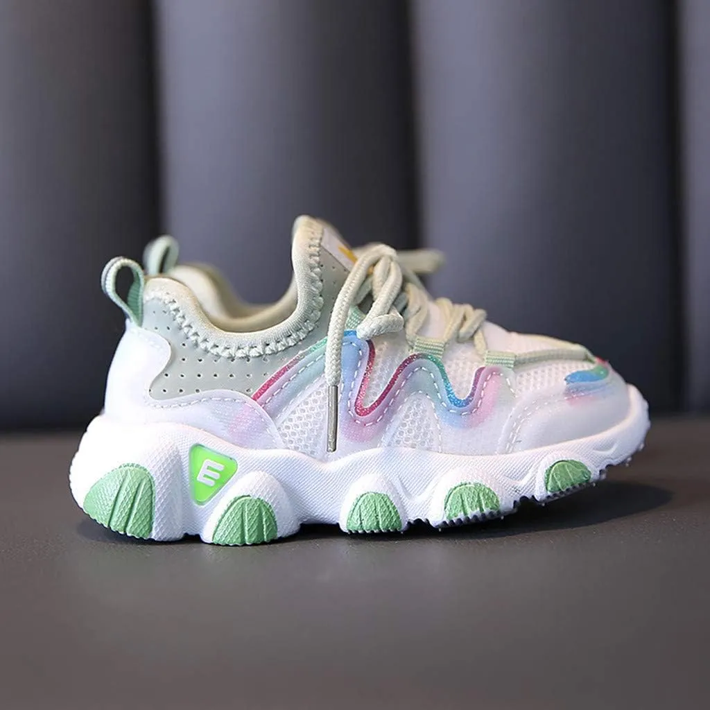 Girls Boys Shoes Kids Sneakers Lace-up Tennis Running Shoes Casual Lightweight Breathable Classic Walking Shoes