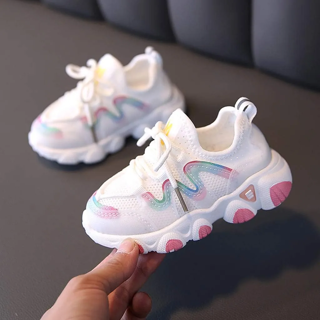 Girls Boys Shoes Kids Sneakers Lace-up Tennis Running Shoes Casual Lightweight Breathable Classic Walking Shoes
