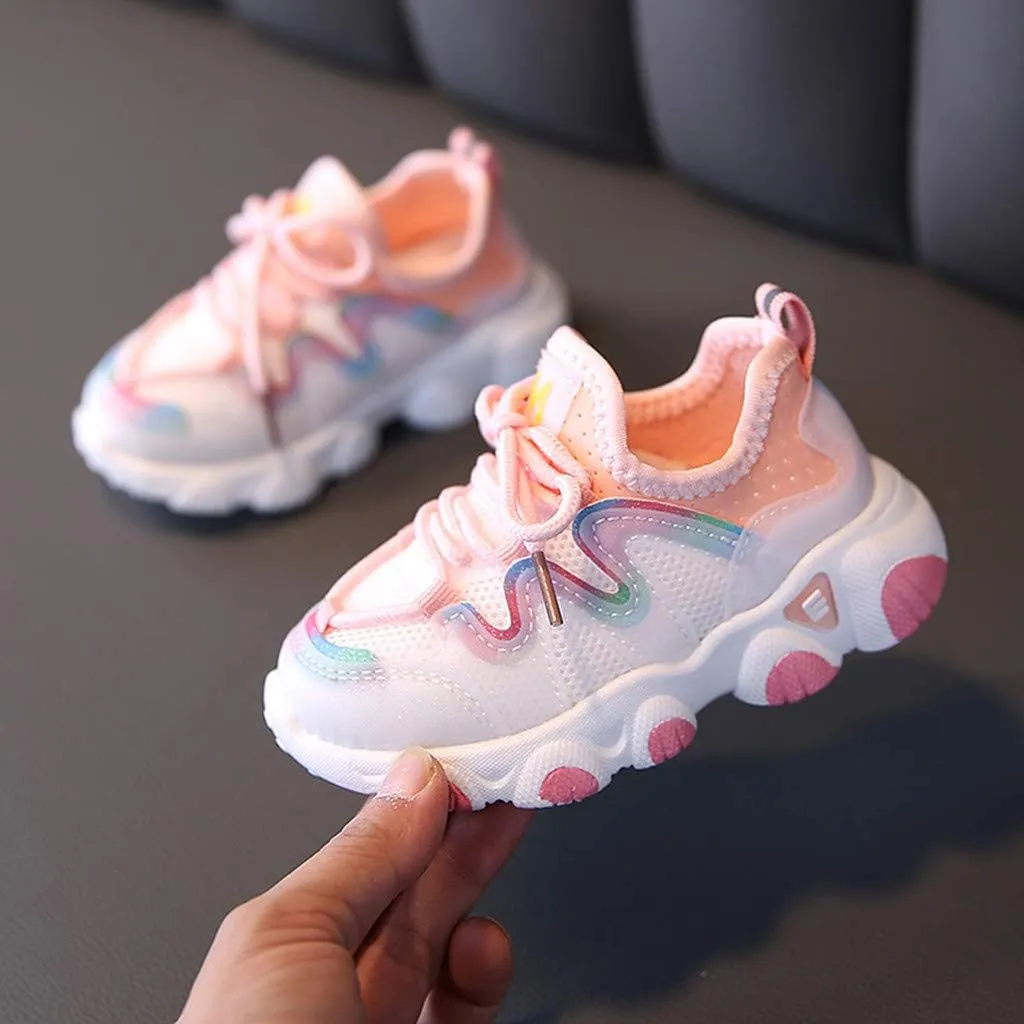Girls Boys Shoes Kids Sneakers Lace-up Tennis Running Shoes Casual Lightweight Breathable Classic Walking Shoes